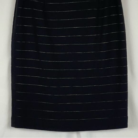 Worth Black Striped Wool Blend Career Office Academia Pencil Skirt NWOT Size 0 - Picture 6 of 11